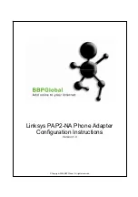 Предварительный просмотр 1 страницы BBPGlobal Linksys PAP2-NA Configuration Instructions