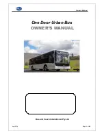 Предварительный просмотр 1 страницы BCI One Door Urban Bus 2019 Owner'S Manual