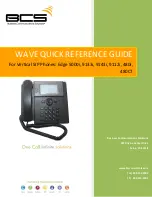 BCS Edge 480CT Wave Quick Reference Manual preview