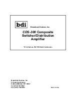 Предварительный просмотр 1 страницы BDI CDS-300 Technical Reference Manual