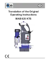 BDS Maschinen MAB 825 KTS Operating Instructions Manual preview