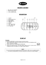 Preview for 9 page of Be Cool BC5BTS2012DT Instruction Manual