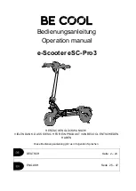 Preview for 1 page of Be Cool e-Scooter eSC-Pro3 Operation Manual