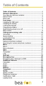 Preview for 2 page of Bea-fon S20 User Manual