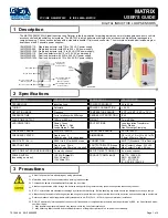 BEA 10MATRIX User Manual предпросмотр