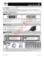 Preview for 1 page of BEA G3 Quick Setup Manual