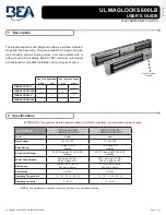 Preview for 1 page of BEA UL MAGLOCKS 600LB User Manual