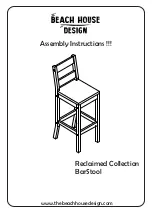 Предварительный просмотр 1 страницы Beach House Design Reclaimed BarStool Assembly Instructions