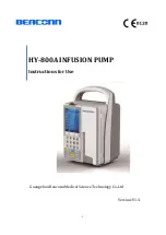 Beaconn HY-800A Infusion Pump Instructions For Use Manual предпросмотр