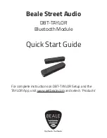 Предварительный просмотр 1 страницы Beale Street Audio DBT-TAYLOR Quick Start Manual