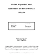 Preview for 2 page of Beam iridium RapidSAT 9555 Installation & User Manual