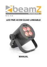 Beamz LED PAR 4X 8W Quad Linkable Manual Manual предпросмотр