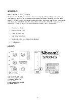 Предварительный просмотр 9 страницы Beamz S700-LS Instruction Manual