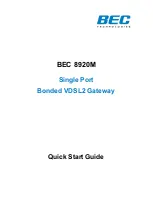 BEC 8920M Quick Start Manual предпросмотр