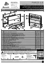 Bechara PARIS 1.6 Product Manual And Assembly Instructions предпросмотр