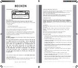 Предварительный просмотр 29 страницы Becken 18BTUs Instruction Manual