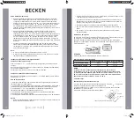 Предварительный просмотр 38 страницы Becken 18BTUs Instruction Manual