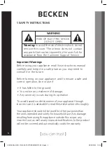 Preview for 4 page of Becken BBIDW5370 Installation Manual