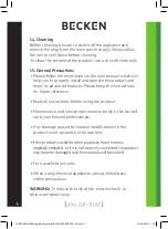 Preview for 6 page of Becken BCG5031 Instruction Manual