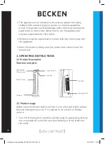 Предварительный просмотр 8 страницы Becken BCTH3344 Instruction Manual