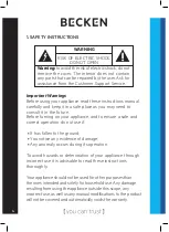 Preview for 4 page of Becken BDH4758 Instruction Manual