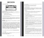 Preview for 3 page of Becken BDM2741 HP Instruction Manual