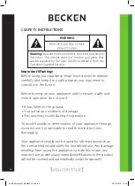 Preview for 4 page of Becken BKM4570 Instruction Manual