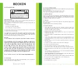 Предварительный просмотр 3 страницы Becken BKS2389 Instruction Manual