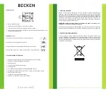 Предварительный просмотр 9 страницы Becken BKS2389 Instruction Manual