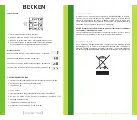 Предварительный просмотр 13 страницы Becken BKS2389 Instruction Manual