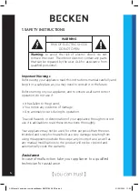 Preview for 4 page of Becken BMF3184 Instruction Manual