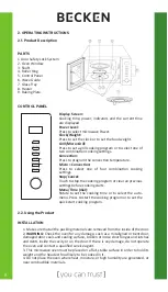 Предварительный просмотр 8 страницы Becken BMW 4288 Instruction Manual