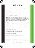 Preview for 20 page of Becken BMW4477 Instruction Manual