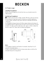 Preview for 16 page of Becken BSD4868 Installation Manual