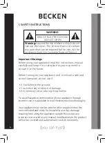 Предварительный просмотр 4 страницы Becken BWM5379IX Instruction Manual