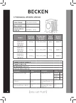 Предварительный просмотр 36 страницы Becken BWM5379IX Instruction Manual