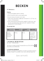 Preview for 12 page of Becken Spiralizer Instruction Manual