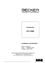 Предварительный просмотр 1 страницы Becker ATC 2000 Installation And Operation Manual