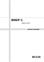 Предварительный просмотр 1 страницы Becker BDGP-1 Owner'S Manual