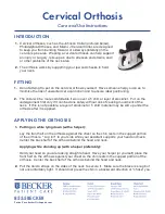 Becker Cervical Orthosis Care And Use Instructions предпросмотр