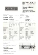 Becker Europa II Stereo LMKU Manual preview