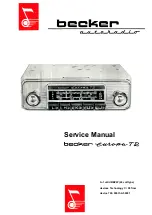 Предварительный просмотр 1 страницы Becker europa TR Service Manual