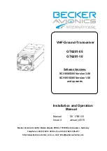 Preview for 1 page of Becker GT6201-05 Installation And Operation Manual