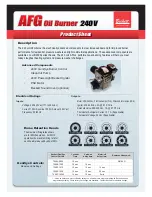 Beckett AFG Oil Burner 240V Product Sheet preview