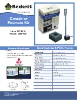 Preview for 1 page of Beckett Container Fountain Kit CGFK60 Specifications