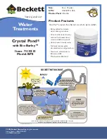 Preview for 1 page of Beckett Crystal Pond with Bio-Barley BP8 Specification