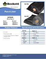 Preview for 1 page of Beckett EPDM Pond Liner 7086810 Specifications