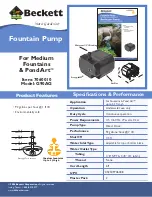 Beckett Fountain Pump G90AG Specifications предпросмотр