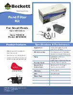 Preview for 1 page of Beckett Pond Filter Kit BF350A20 Specifications