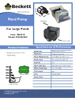 Beckett Pond Pump G535AG20 Specifications preview